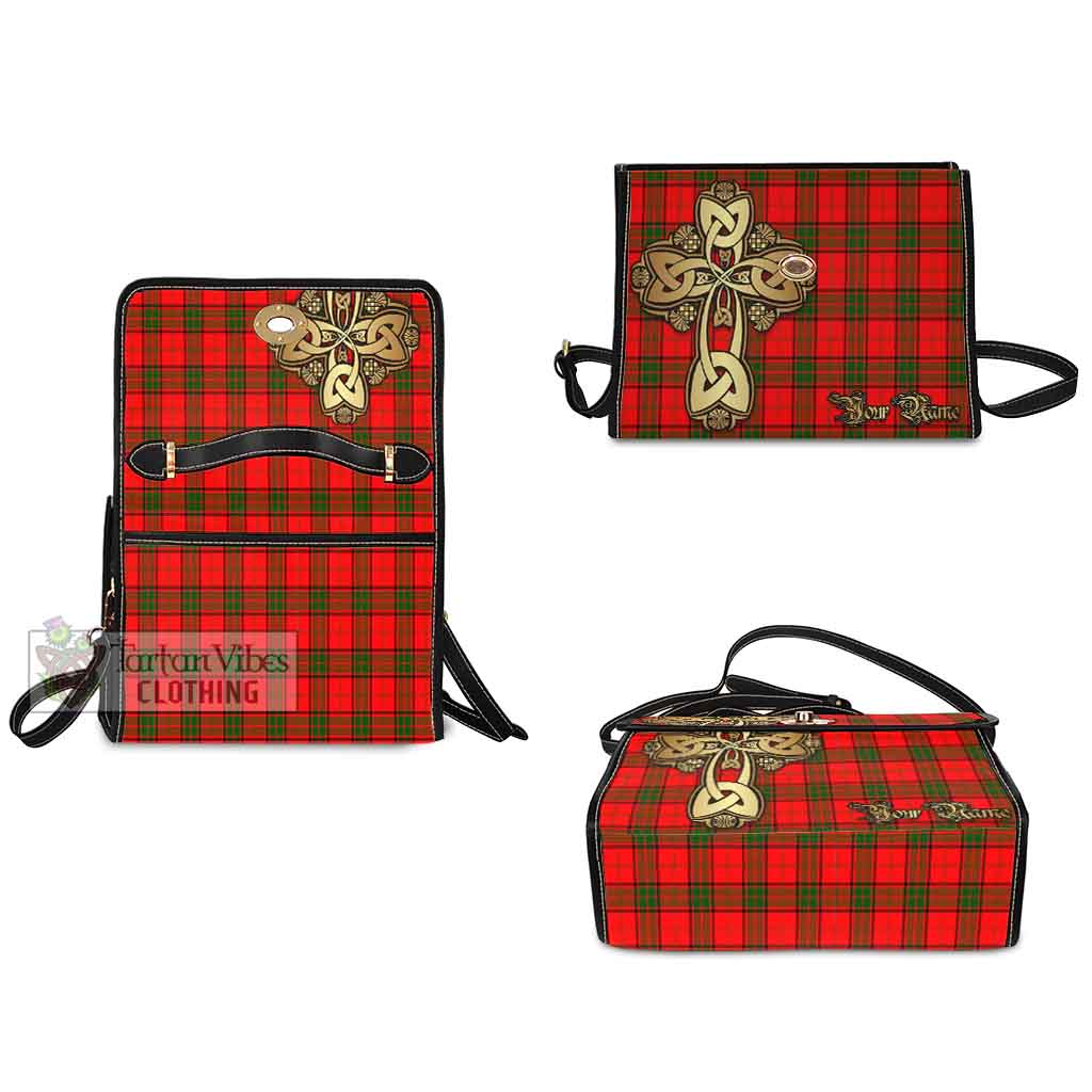 Tartan Vibes Clothing Adair Tartan Waterproof Canvas Bag Golden Thistle Celtic Cross Style