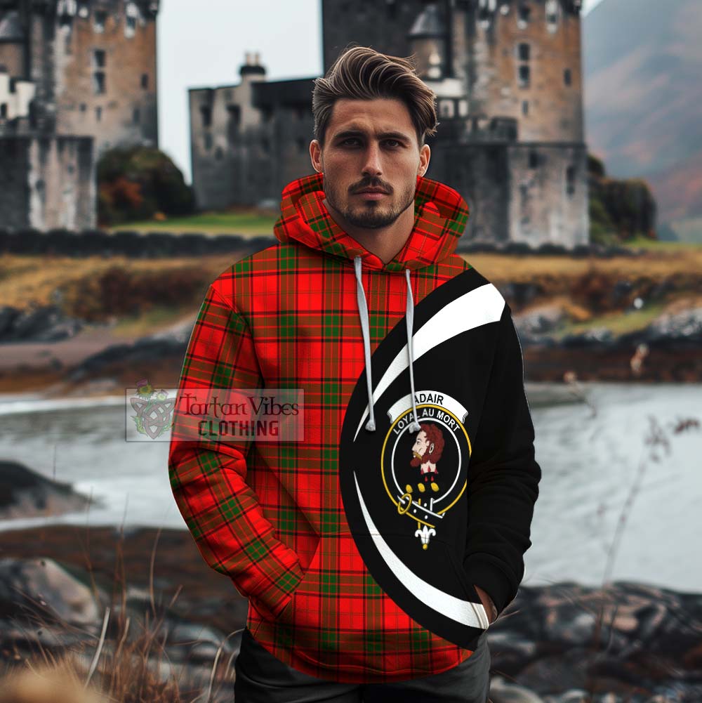 Tartan Vibes Clothing Adair Tartan Cotton Hoodie with Family Crest Circle Style