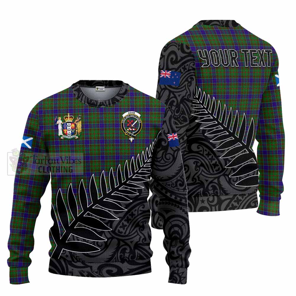 Tartan Vibes Clothing Adam Crest Tartan Knitted Sweater with New Zealand Silver Fern Half Style