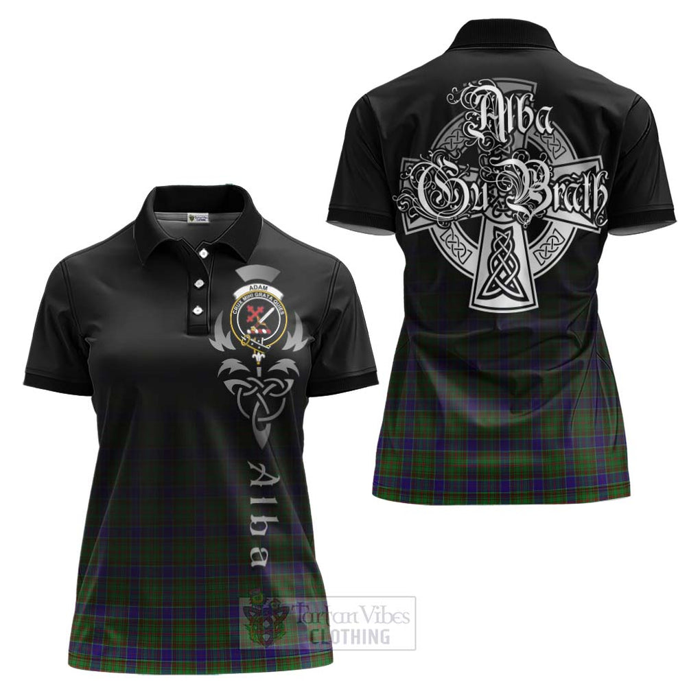 Tartan Vibes Clothing Adam Tartan Women's Polo Shirt Featuring Alba Gu Brath Family Crest Celtic Inspired