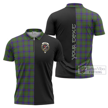 Adam Tartan Zipper Polo Shirt with Family Crest and Half Of Me Style