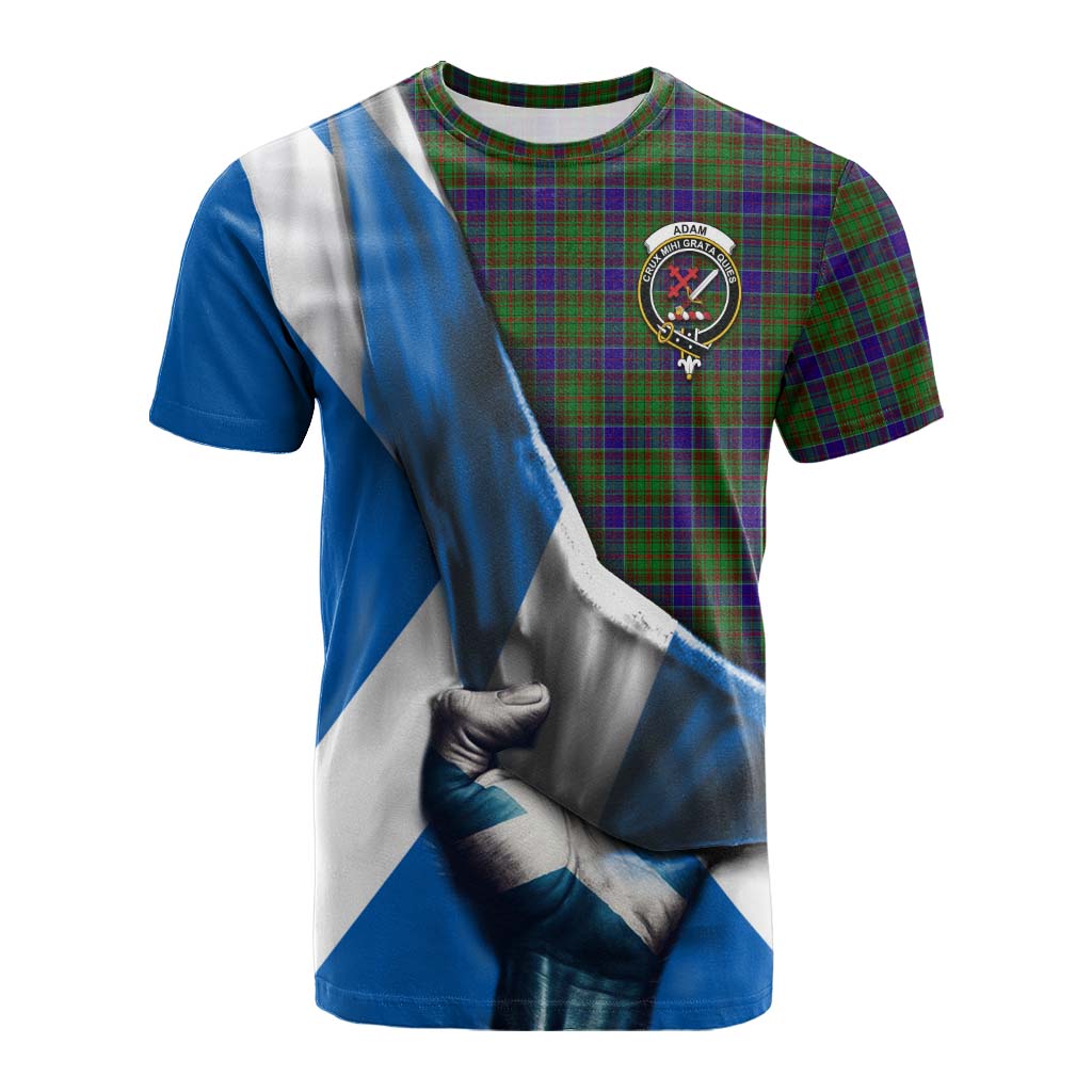 Tartan Vibes Clothing Adam Tartan Cotton T-shirt with Family Crest Scotland Patriotic Style