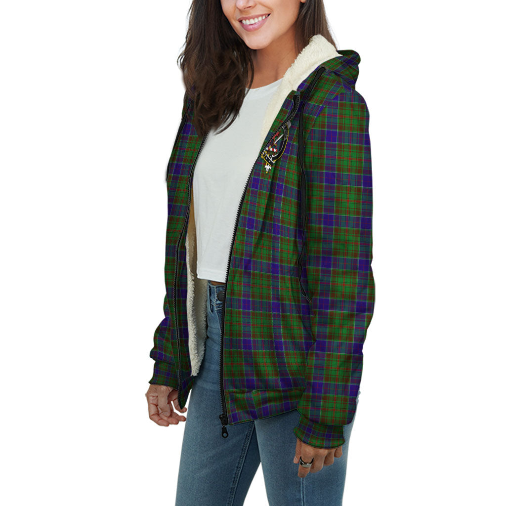 Adam Tartan Sherpa Hoodie with Family Crest Unisex - Tartanvibesclothing