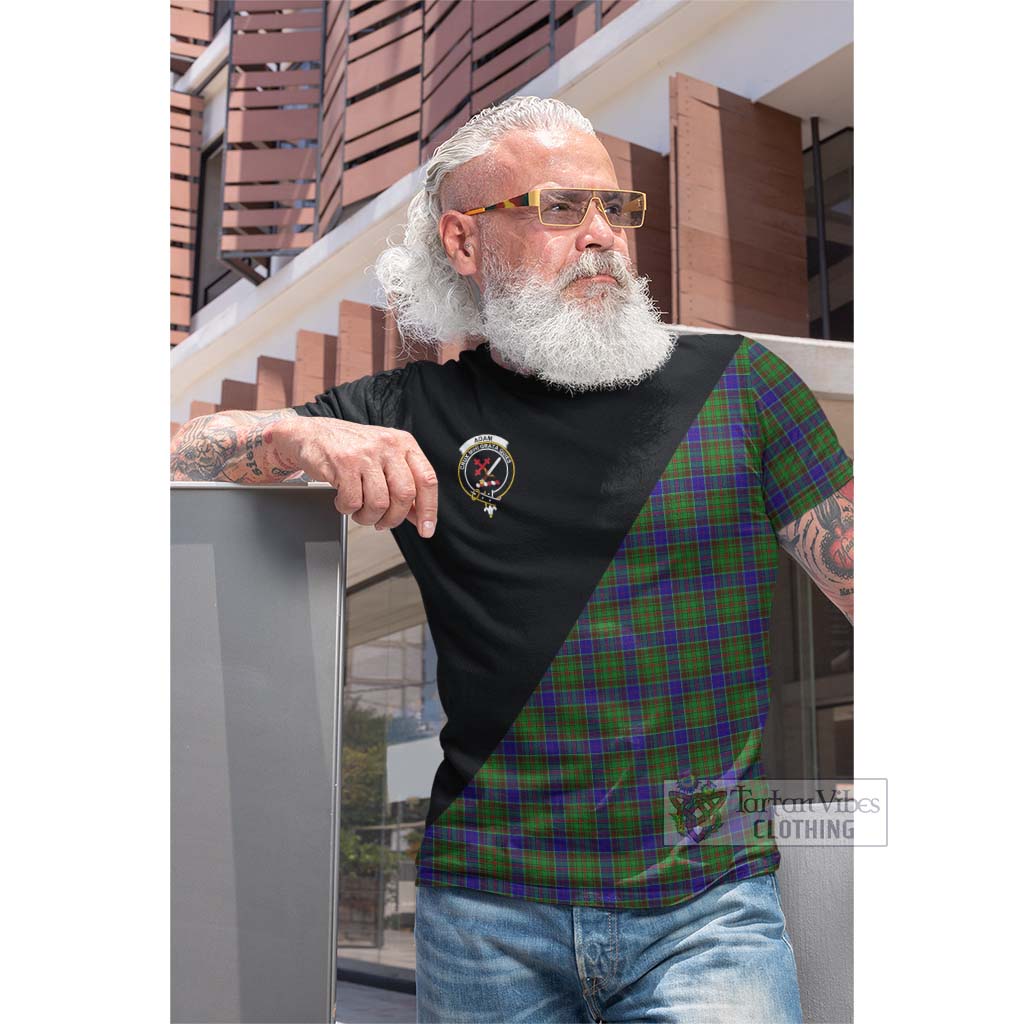 Tartan Vibes Clothing Adam Tartan Cotton T-shirt with Family Crest and Military Logo Style