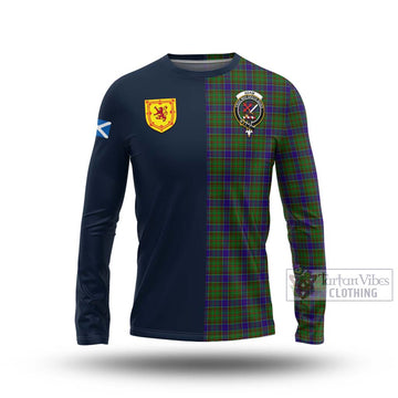 Adam Tartan Long Sleeve T-Shirt with Scottish Lion Royal Arm Half Style