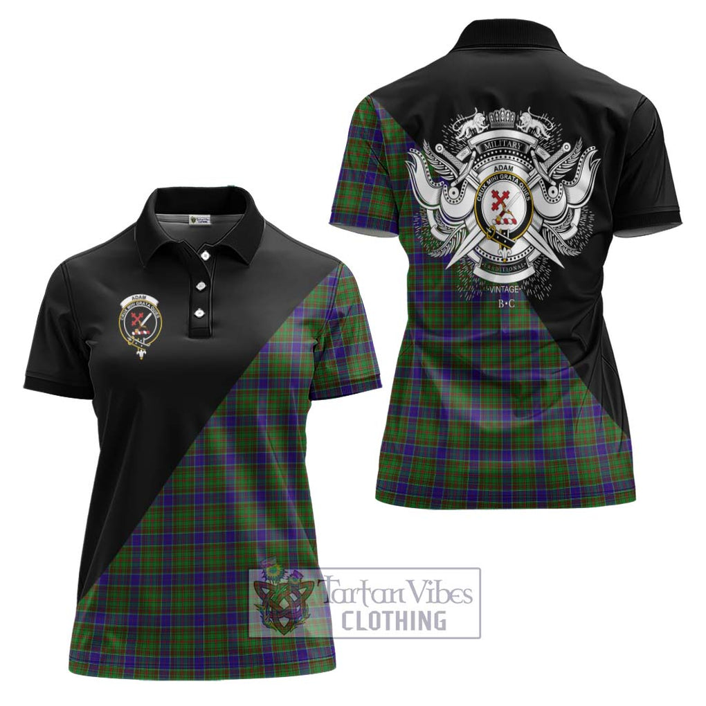 Adam Tartan Women's Polo Shirt with Family Crest and Military Logo Style Women - Tartanvibesclothing Shop