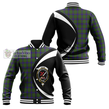 Adam Tartan Baseball Jacket with Family Crest Circle Style