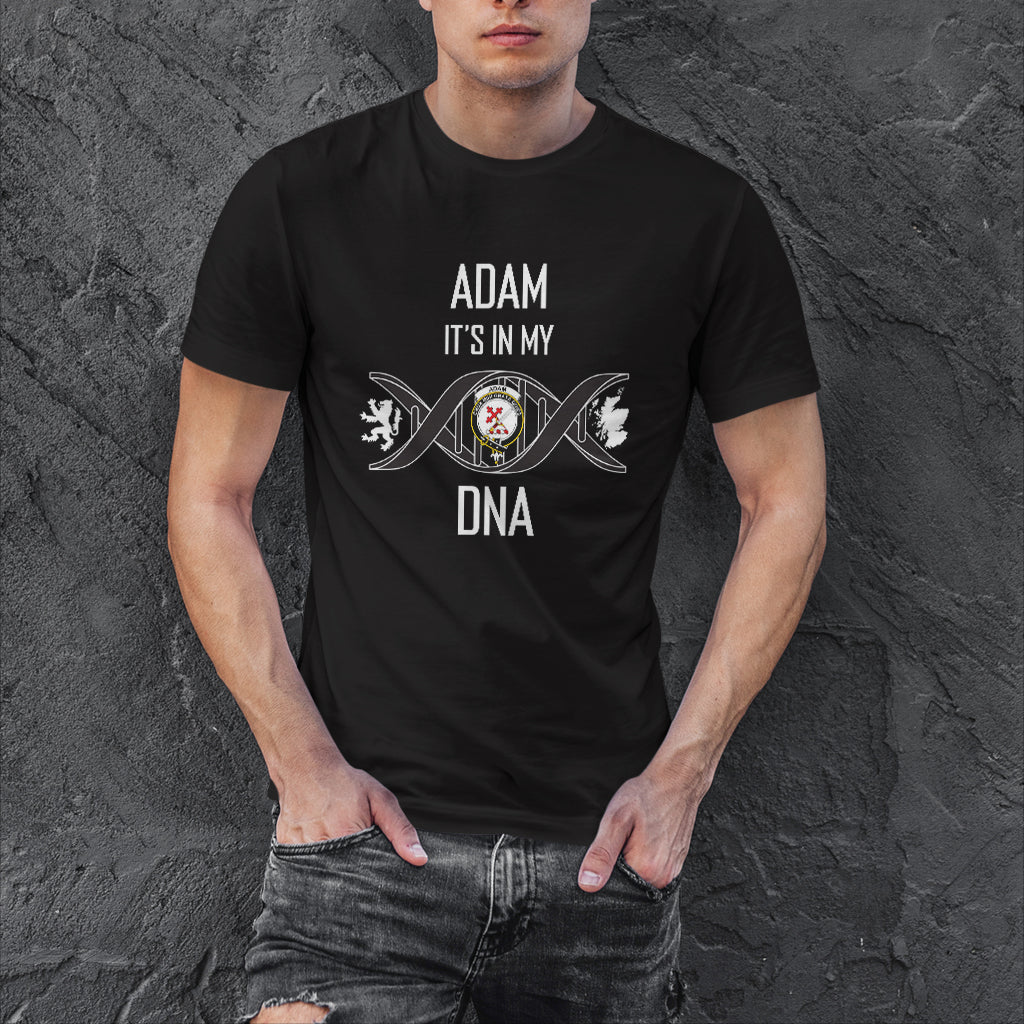 Adam Family Crest DNA In Me Mens T Shirt Black - Tartanvibesclothing