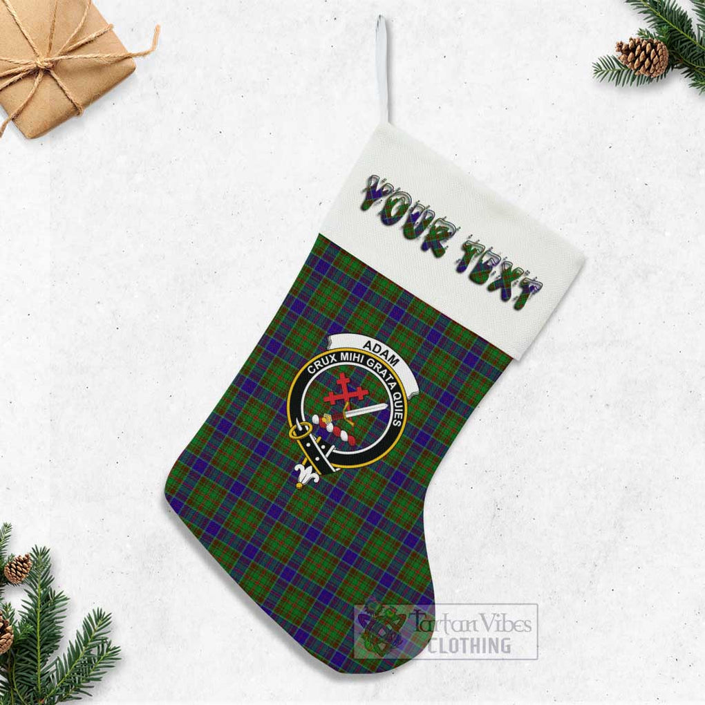 Tartan Vibes Clothing Adam Tartan Family Crest Christmas Stocking with Personalized Text