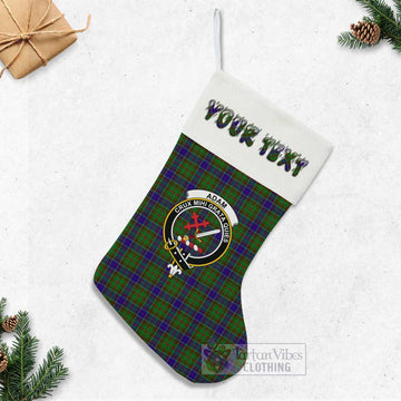 Adam Tartan Family Crest Christmas Stocking with Personalized Text