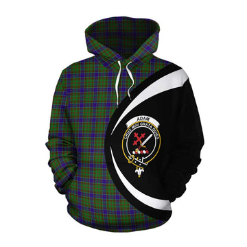 Adam Tartan Cotton Hoodie with Family Crest Circle Style