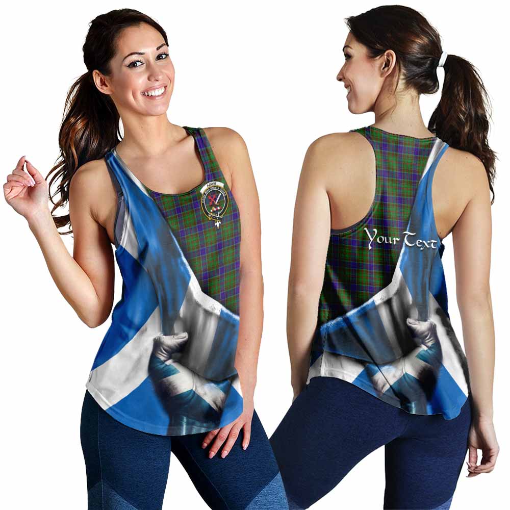 Tartan Vibes Clothing Adam Tartan Women's Racerback Tanks with Family Crest Scotland Patriotic Style