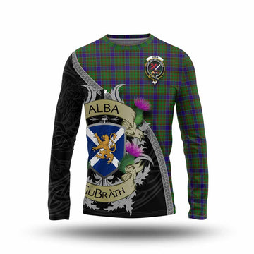 Adam Tartan Family Crest Long Sleeve T-Shirt Lion Rampant Royal Thistle Shield Celtic Inspired Unisex - Tartan Vibes Clothing