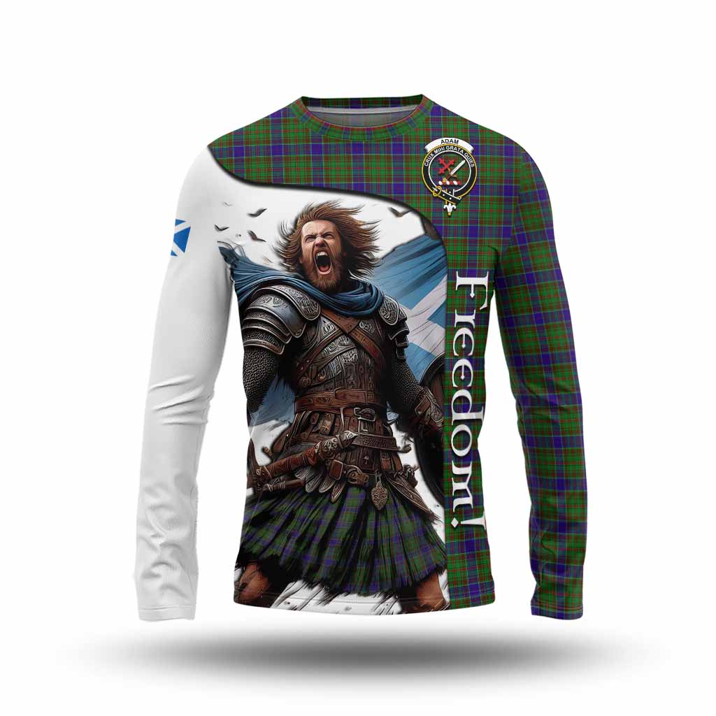 Tartan Vibes Clothing Adam Crest Tartan Long Sleeve T-Shirt Inspired by the Freedom of Scottish Warrior