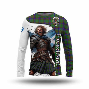 Adam Crest Tartan Long Sleeve T-Shirt Inspired by the Freedom of Scottish Warrior