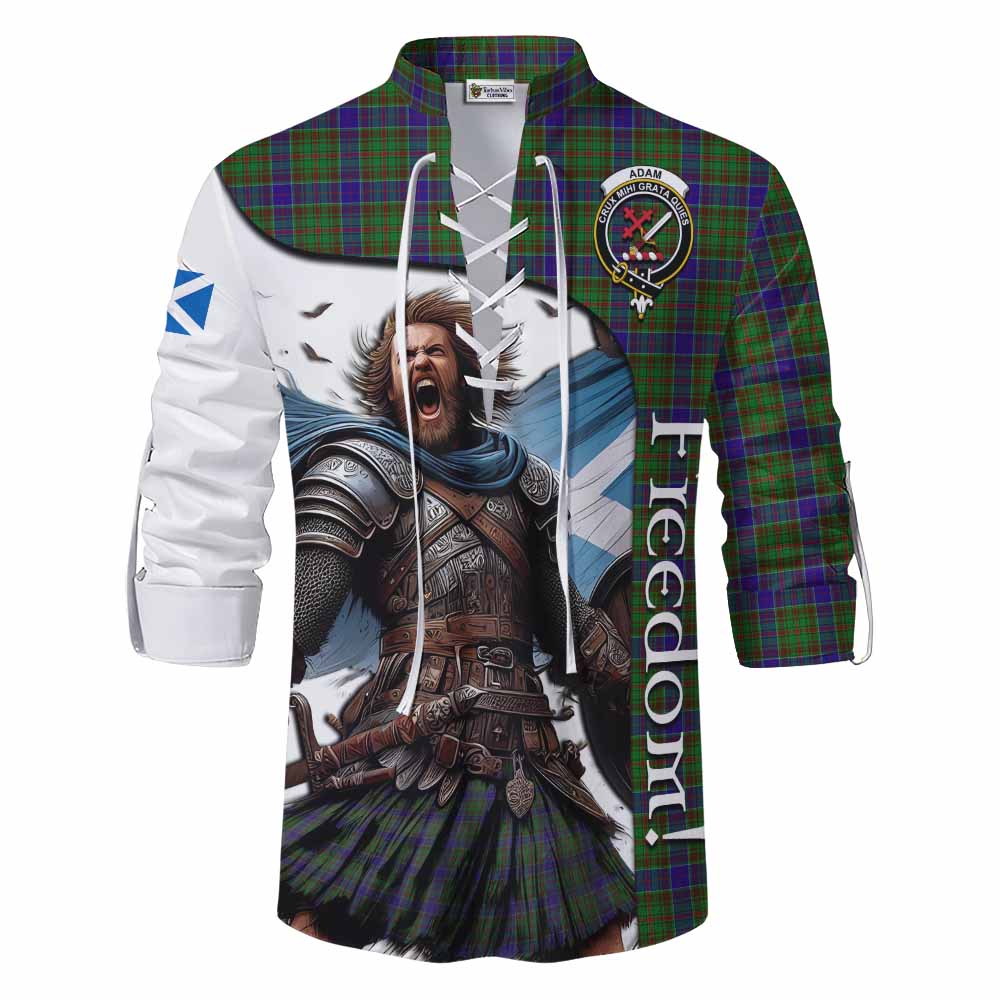 Tartan Vibes Clothing Adam Crest Tartan Ghillie Kilt Shirt Inspired by the Freedom of Scottish Warrior