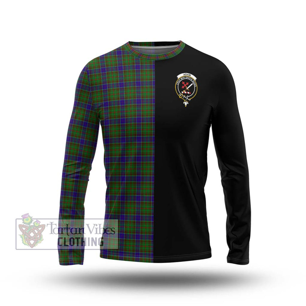 Adam Tartan Long Sleeve T-Shirt with Family Crest and Half Of Me Style Unisex - Tartanvibesclothing Shop