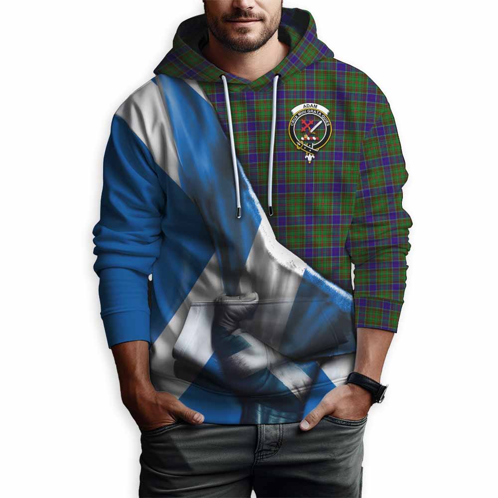 Tartan Vibes Clothing Adam Tartan Hoodie with Family Crest Scotland Patriotic Style