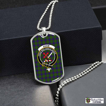 Adam Tartan Dog Tag Necklace with Family Crest