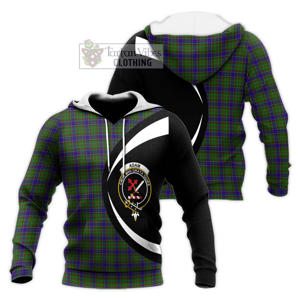 Tartan Vibes Clothing Adam Tartan Knitted Hoodie with Family Crest Circle Style