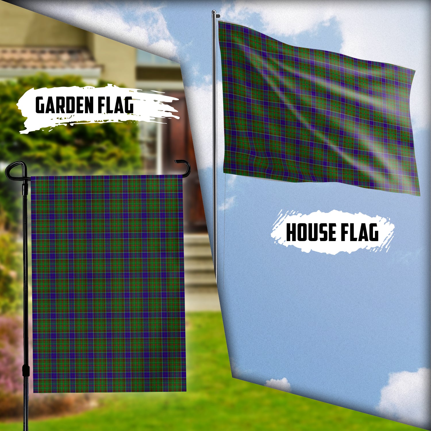 Adam Tartan Flag Garden Flag (Vertical) - Tartan Vibes Clothing