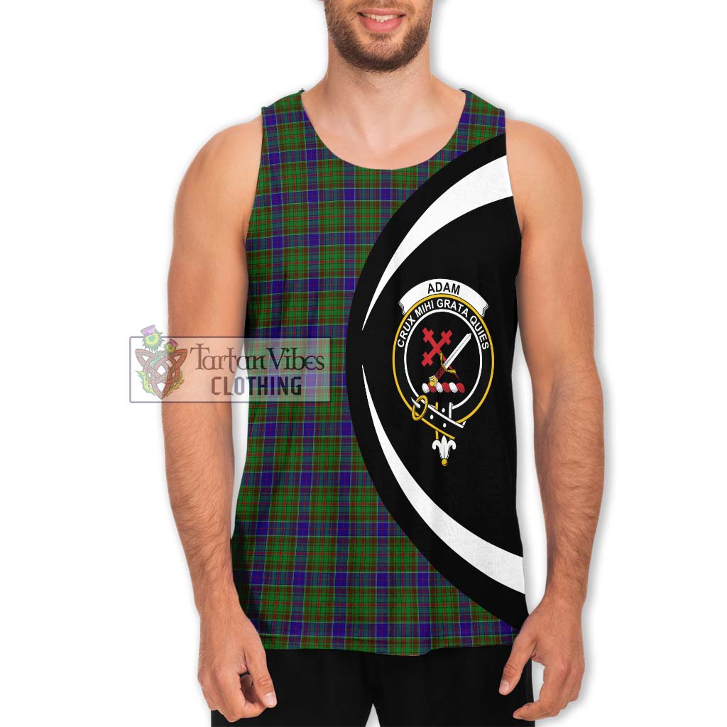 Tartan Vibes Clothing Adam Tartan Men's Tank Top with Family Crest Circle Style