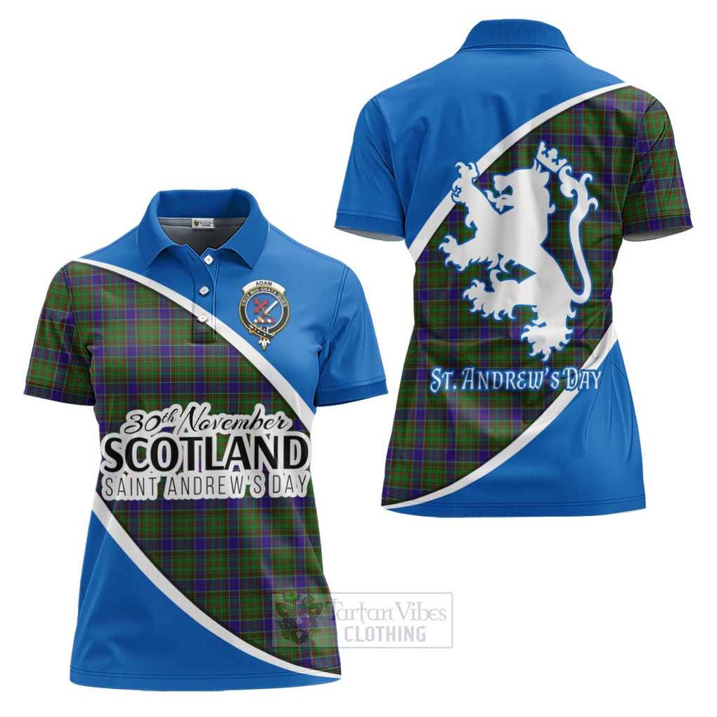 Tartan Vibes Clothing Adam Family Crest Tartan Women's Polo Shirt Celebrate Saint Andrew's Day in Style