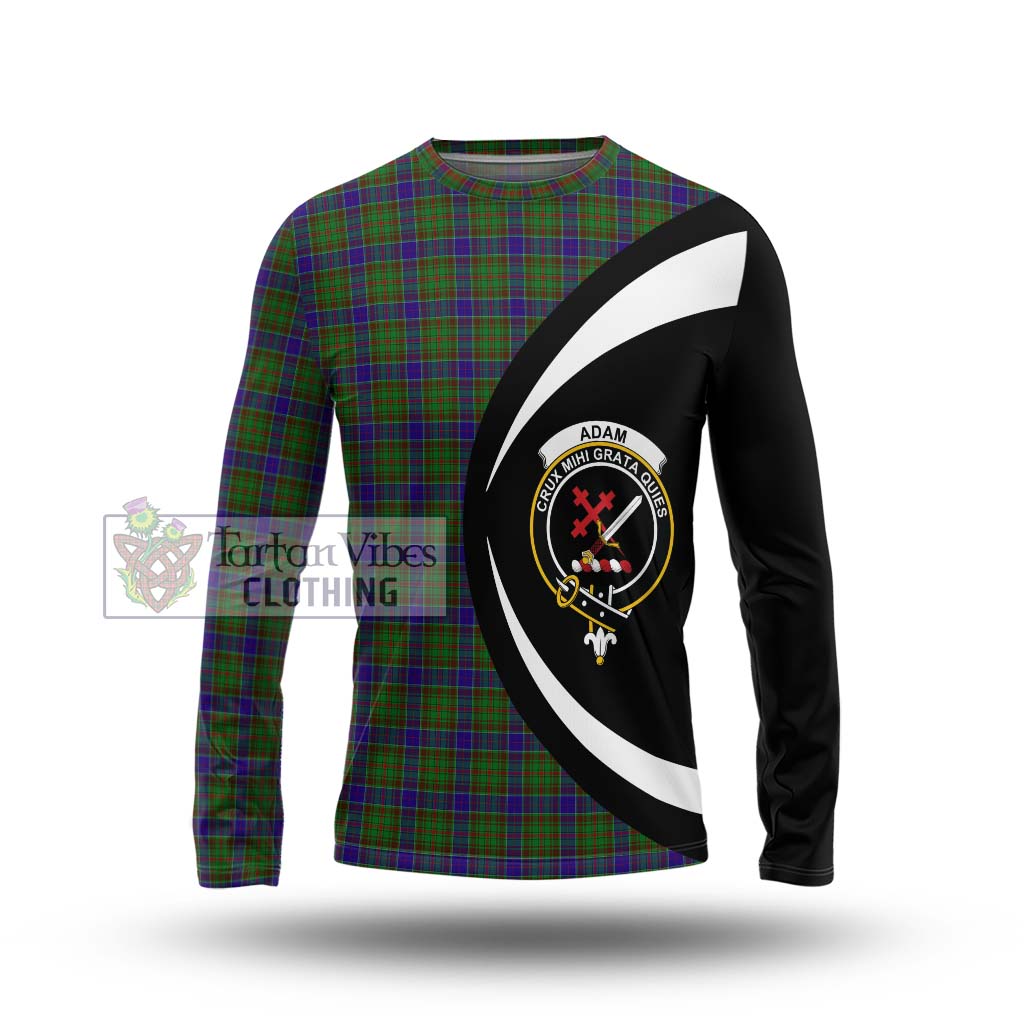 Adam Tartan Long Sleeve T-Shirt with Family Crest Circle Style Unisex - Tartan Vibes Clothing