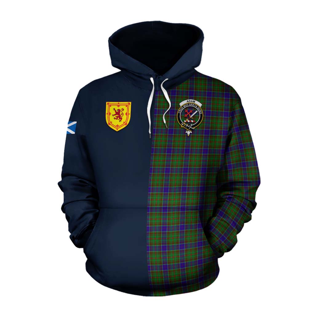 Tartan Vibes Clothing Adam Tartan Cotton Hoodie Alba with Scottish Lion Royal Arm Half Style