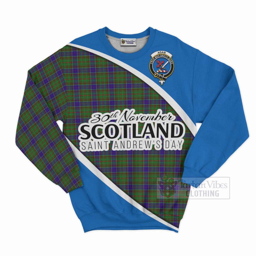 Tartan Vibes Clothing Adam Family Crest Tartan Sweatshirt Celebrate Saint Andrew's Day in Style