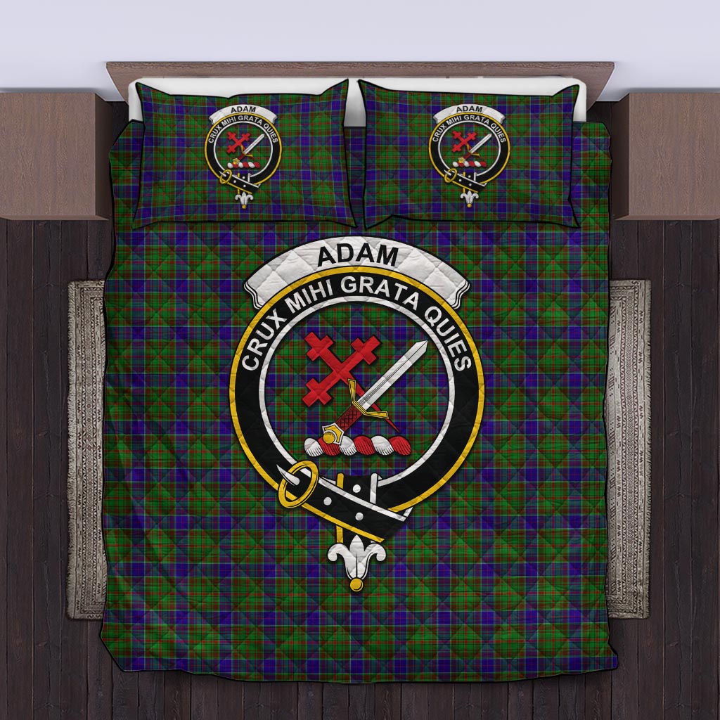 Adam Tartan Quilt Bed Set with Family Crest Twin - Tartanvibesclothing