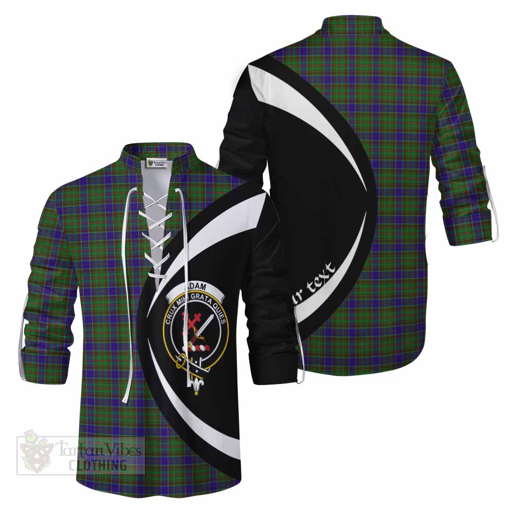 Tartan Vibes Clothing Adam Tartan Ghillie Kilt Shirt with Family Crest Circle Style