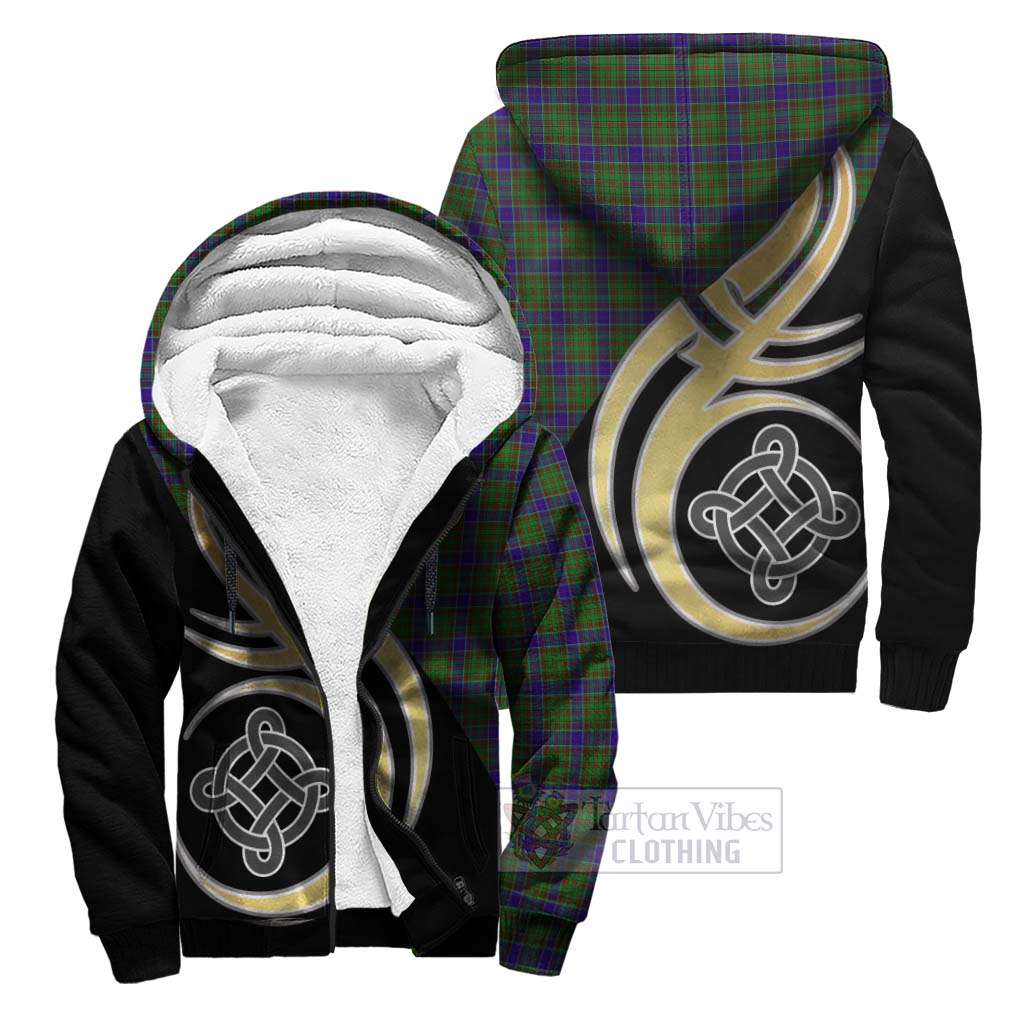 Adam Tartan Sherpa Hoodie with Family Crest and Celtic Symbol Style Unisex S - Tartan Vibes Clothing