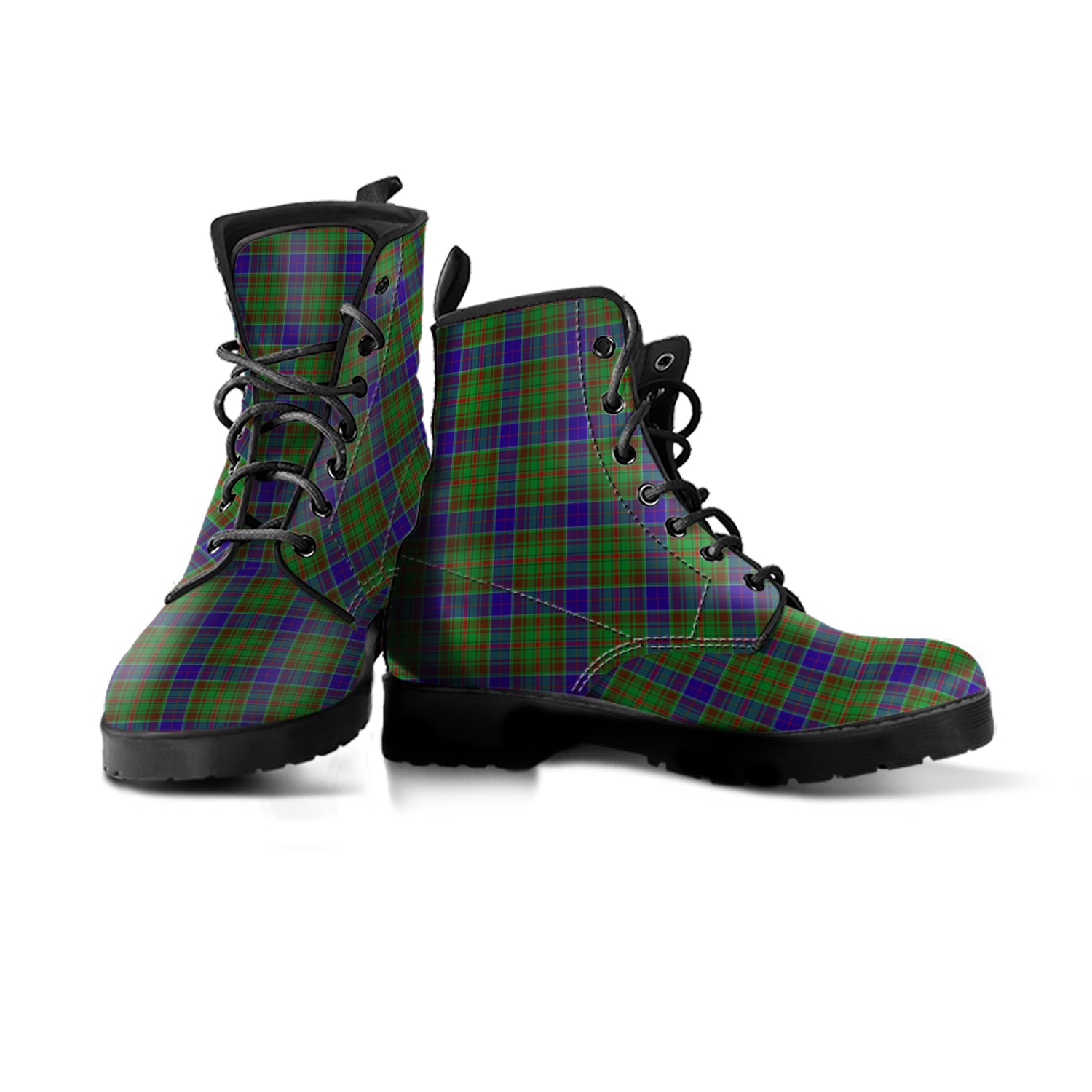 Adam Tartan Leather Boots - Tartanvibesclothing