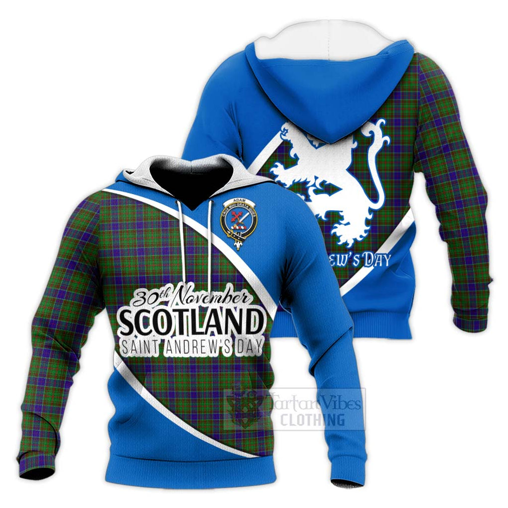 Tartan Vibes Clothing Adam Family Crest Tartan Knitted Hoodie Celebrate Saint Andrew's Day in Style