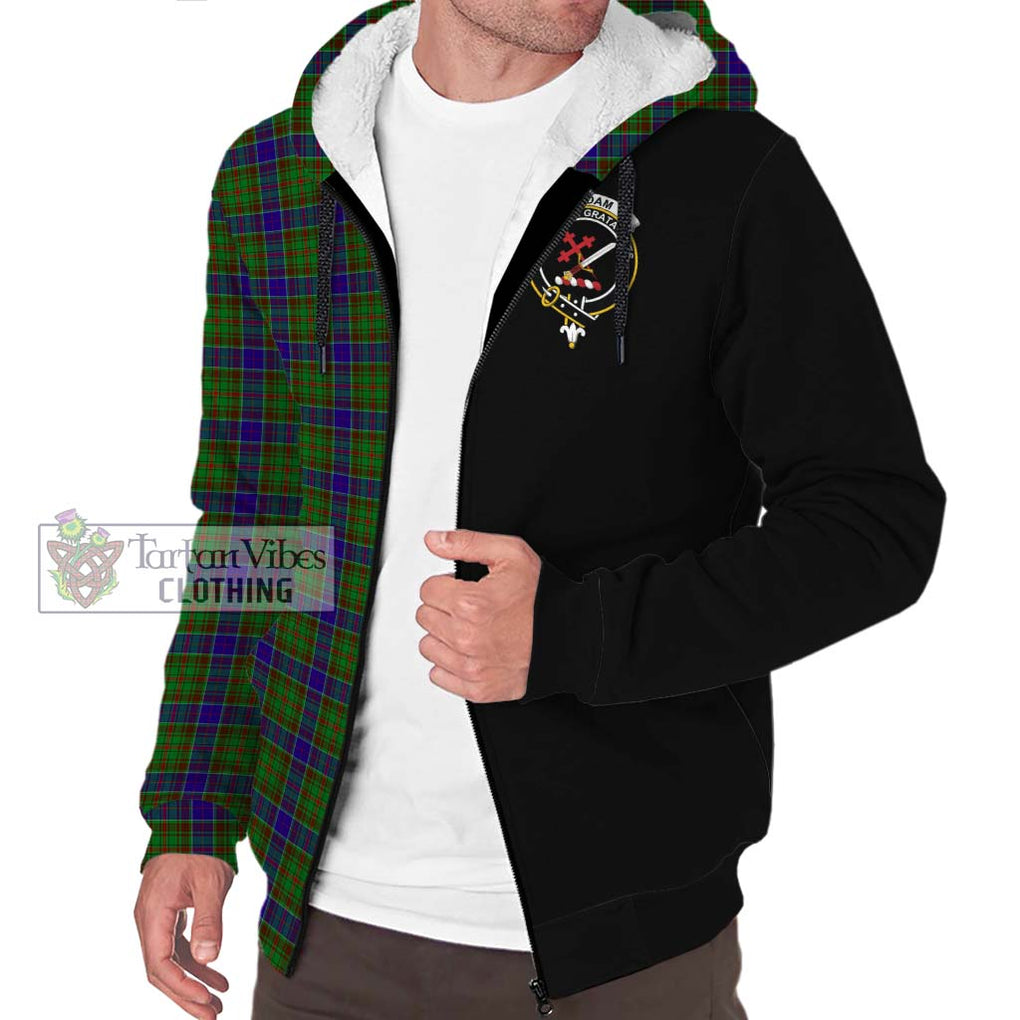 Adam Tartan Sherpa Hoodie with Family Crest and Half Of Me Style Unisex S - Tartanvibesclothing Shop