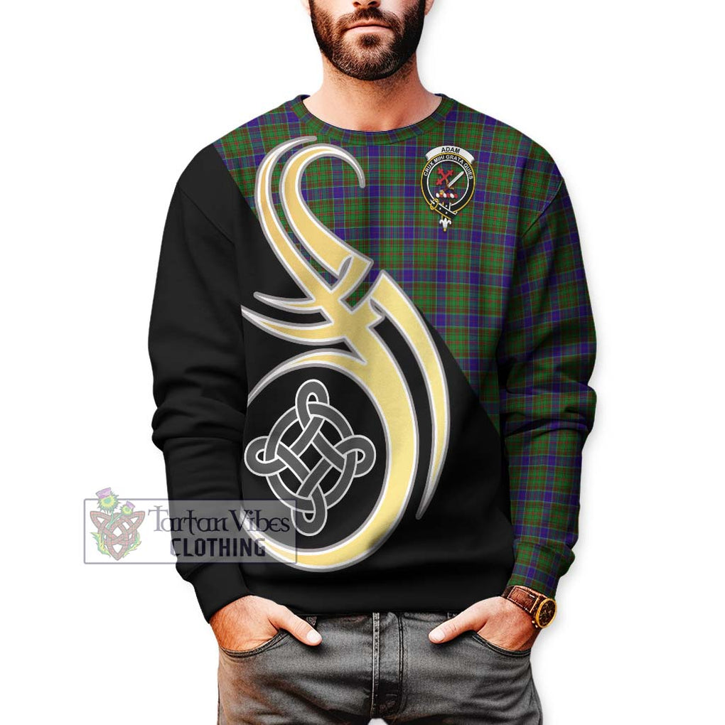 Adam Tartan Sweatshirt with Family Crest and Celtic Symbol Style Unisex - Tartan Vibes Clothing