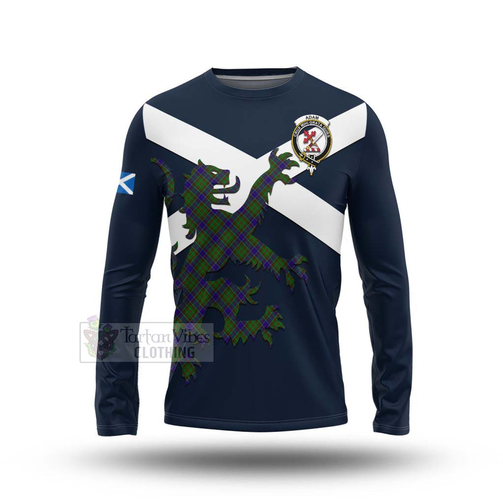 Tartan Vibes Clothing Adam Tartan Lion Rampant Long Sleeve T-Shirt – Proudly Display Your Heritage with Alba Gu Brath and Clan Name