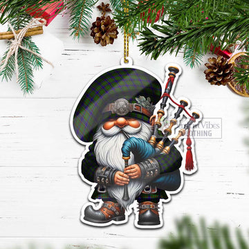 Adam Tartan Bagpiper Gnome Christmas Ornament