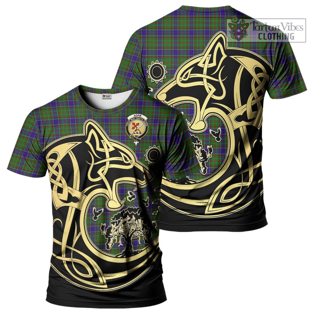 Adam Tartan T-Shirt with Family Crest Celtic Wolf Style Kid's Shirt - Tartan Vibes Clothing