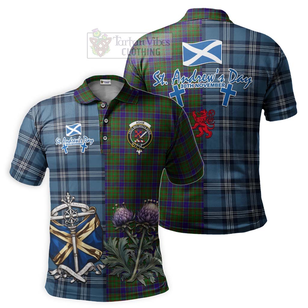 Tartan Vibes Clothing Adam Tartan Polo Shirt Happy St. Andrew's Day Half Tartan Style