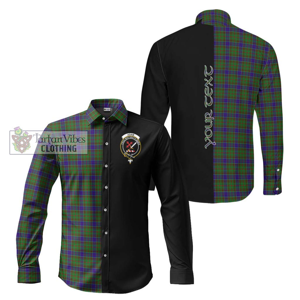 Adam Tartan Long Sleeve Button Shirt with Family Crest and Half Of Me Style Men's Shirt S - Tartanvibesclothing Shop