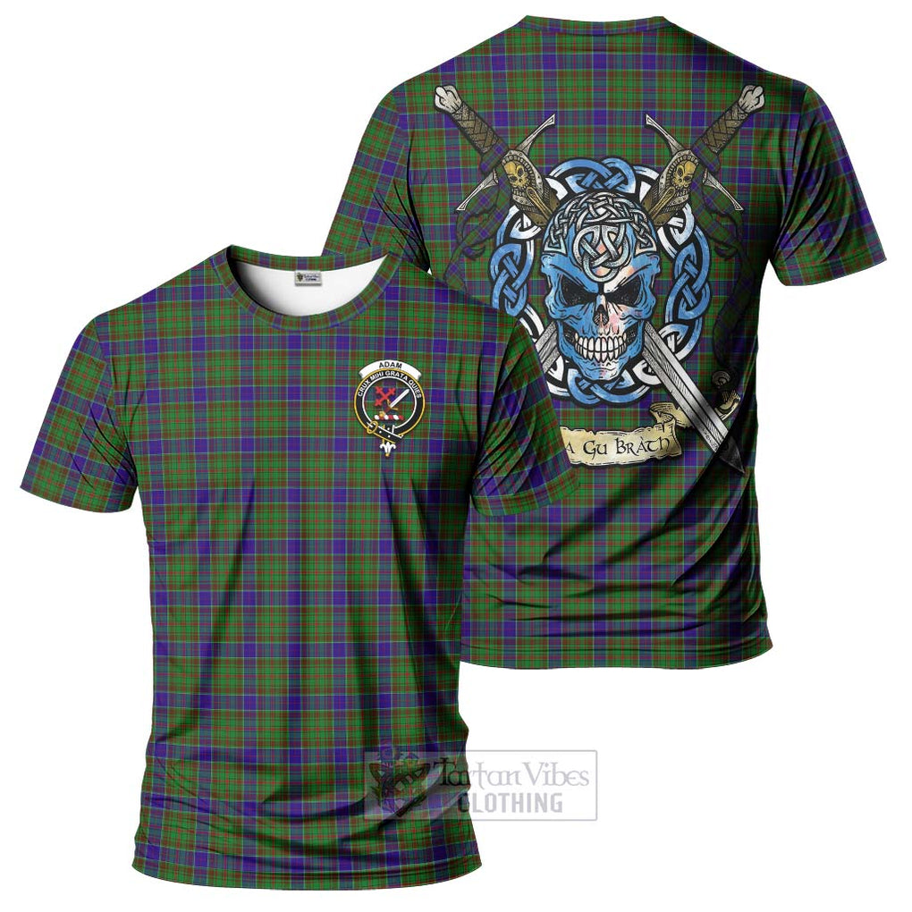 Tartan Vibes Clothing Adam Tartan T-Shirt with Family Crest Celtic Skull Style