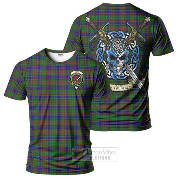 Adam Tartan T-Shirt with Family Crest Celtic Skull Style