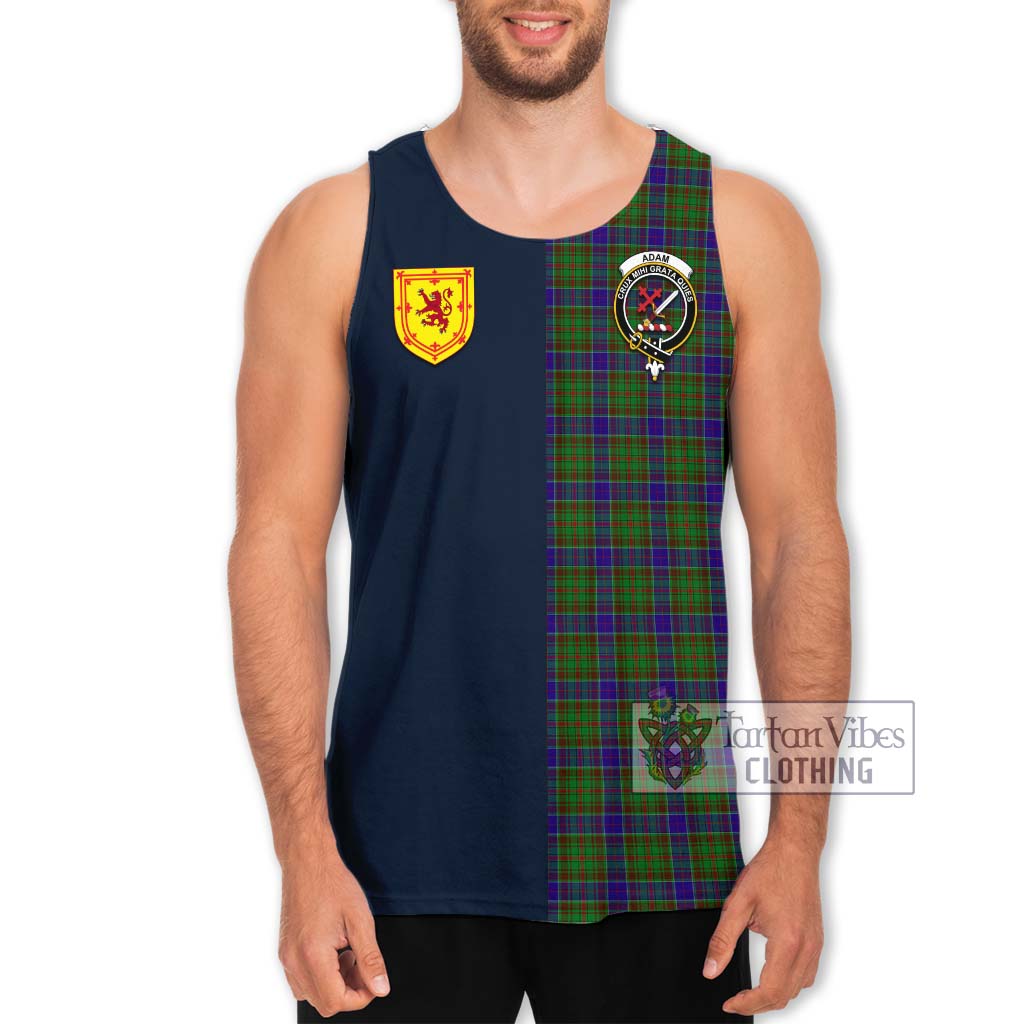 Tartan Vibes Clothing Adam Tartan Men's Tank Top with Scottish Lion Royal Arm Half Style