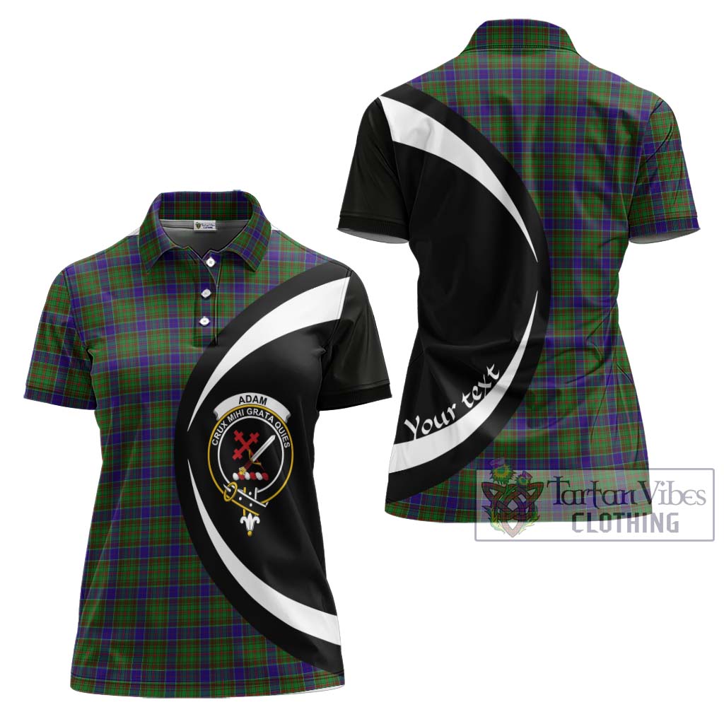 Adam Tartan Women's Polo Shirt with Family Crest Circle Style Women - Tartan Vibes Clothing