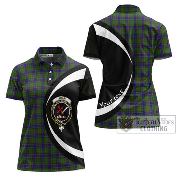 Adam Tartan Women's Polo Shirt with Family Crest Circle Style