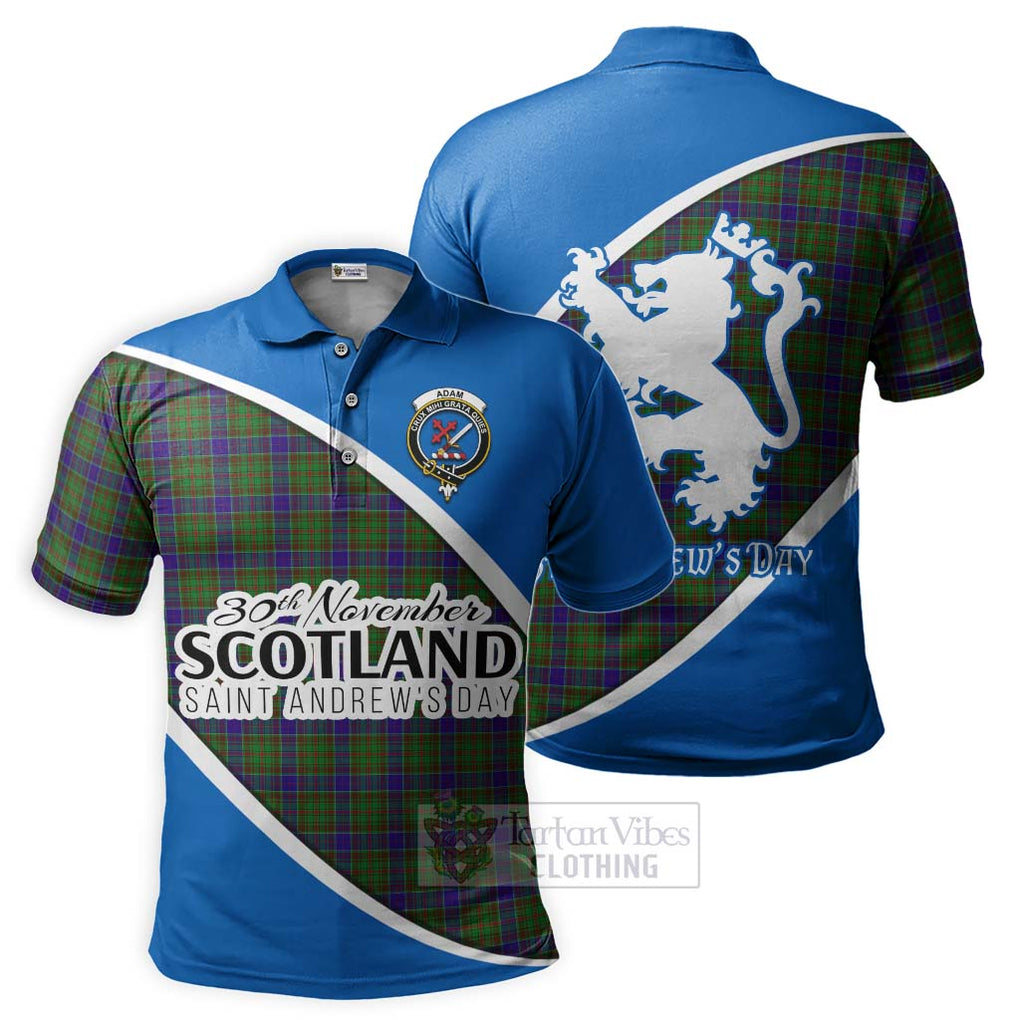 Tartan Vibes Clothing Adam Family Crest Tartan Polo Shirt Celebrate Saint Andrew's Day in Style