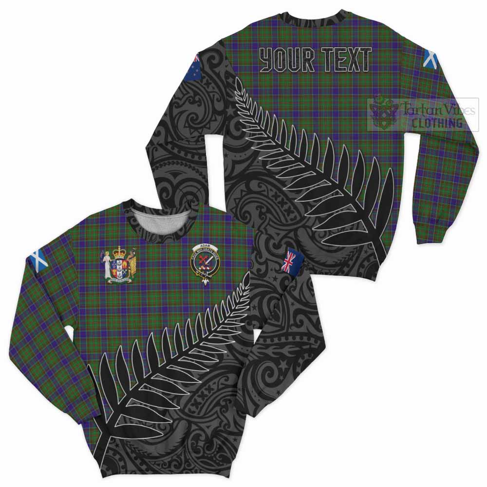 Tartan Vibes Clothing Adam Crest Tartan Sweatshirt with New Zealand Silver Fern Half Style