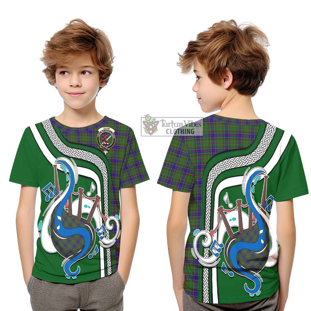 Tartan Vibes Clothing Adam Tartan Kid T-Shirt with Epic Bagpipe Style